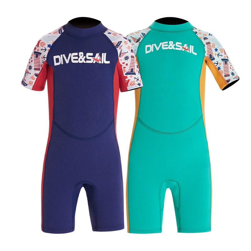 2.5mm Kids Neoprene Wetsuit Short Sleeve Full Body Dive Suit Snorkeling Swimming Surfing Beach Water Activities