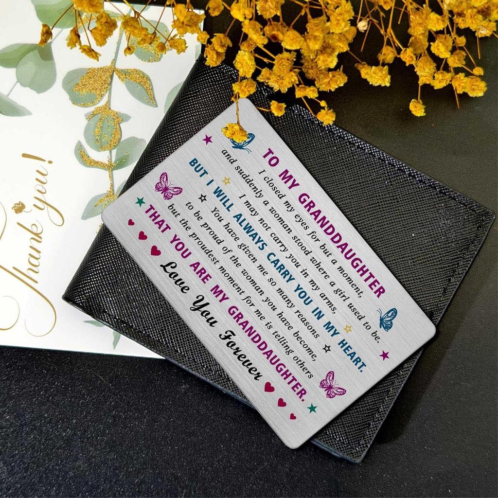 EE&YU Granddaughter Card Gifts - Adult Granddaughter Birthday Valentines Day Card, I Love My Granddaughter Gifts, Proud Granddaughter Present