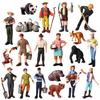 Plastic Farm Figures: Farmer, Woman, Ranch Worker, Police
