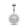 Belly Button Rings Stainless Steel Mixed Style Purple Zircon Dangle Hypoallergenic Navel Rings for Gift Giving