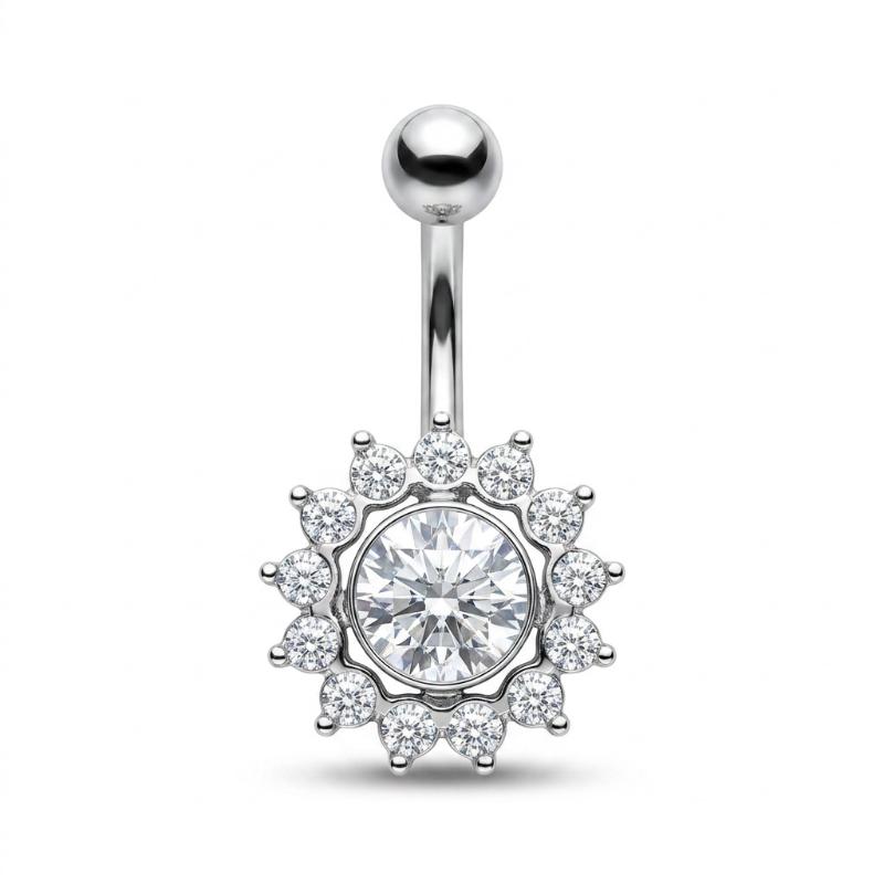 Belly Button Rings Stainless Steel Mixed Style Purple Zircon Dangle Hypoallergenic Navel Rings for Gift Giving