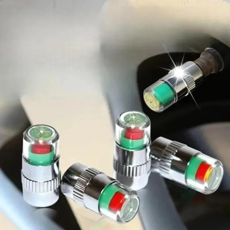 Car Tire Pressure Monitor Valve Cap Tool Tire External Valve Detection Sensor Indicator Alert Auto Tire Pressure Inspection
