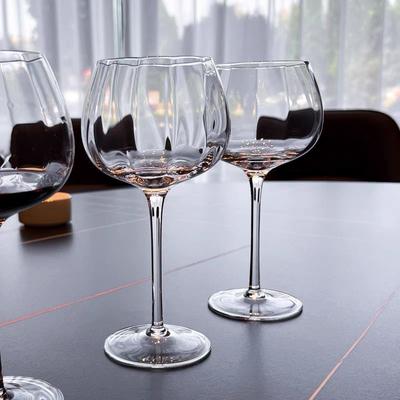 Bicchiere da vino rosso con texture di zucca, calice in cristallo europeo, moderno, semplice, creativo, per la casa, 430 ml, decanter per vino geometrico