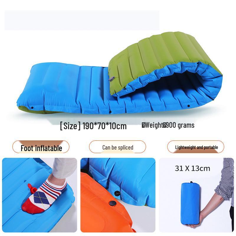 Thickened Outdoor Foldable Moisture-Proof Inflatable Tent Mat, Suitable for Single or Double Use.
