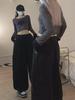 High Street Dopamine Dark Blue Unisex Wide-Leg Overalls - Thickened and Loose Fit for Autumn/Winter Casual Trend