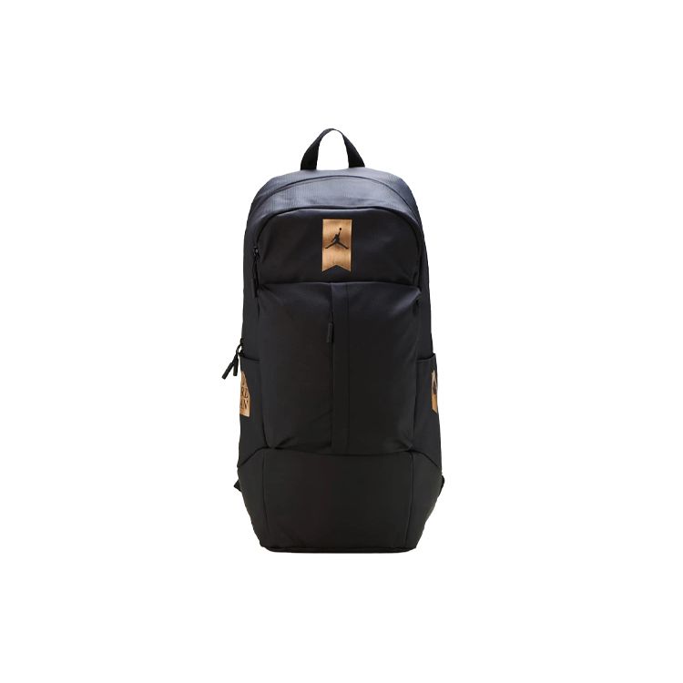 Jordan Jumpman Black And Gold Logo Student Polyester Basketball Backpack Unisex backpack 9A0319-429 Black