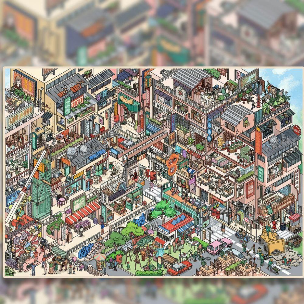 DIY 3D Landscape Sticker PET Cabin Scene Sticker New Miniature Scene Collage