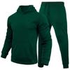 Men's And Women's Solid Color Long Sleeves Winter Plus Velvet Running Sports SetJogging Male Set Casual 2-Piece Set Hoodie +Pants