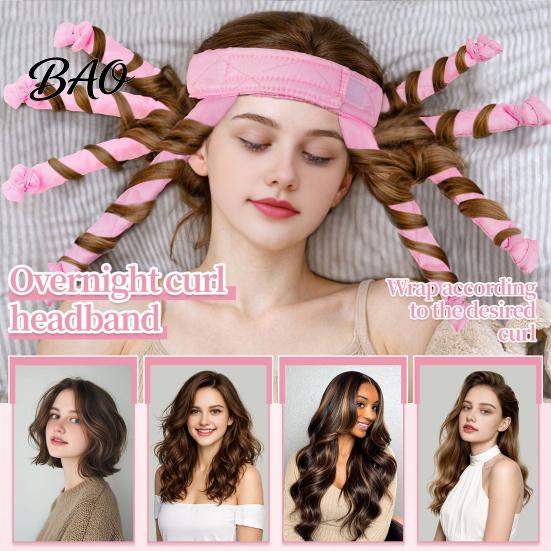 Women Curling Rod Headband No Heat Headband, Hair Curler fo Long Thick Hair, Octopus Curl Styling Curls Roller with Eight Claws, DIY Tool for