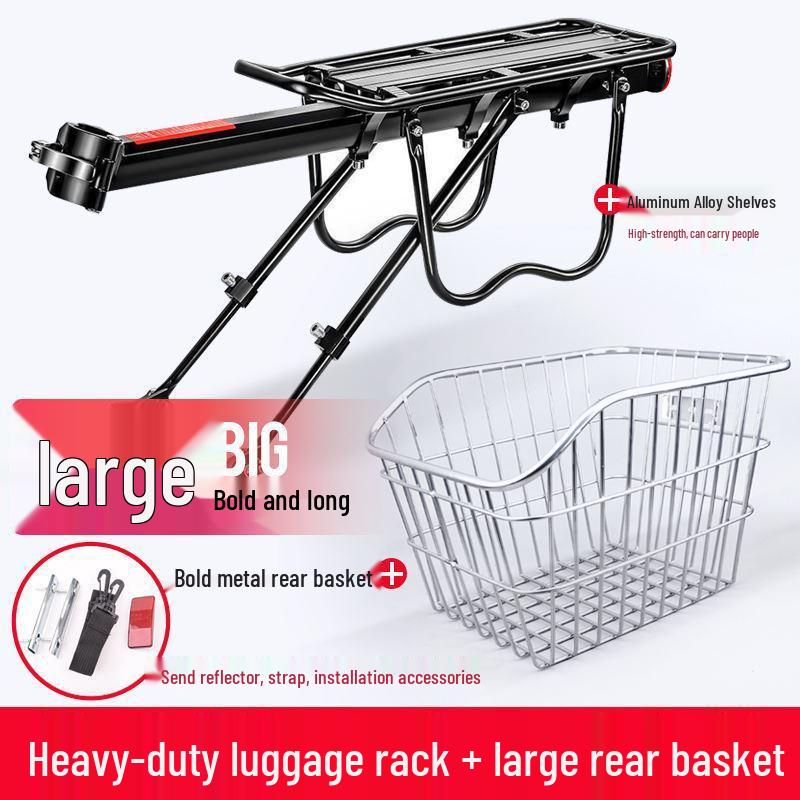 Folding Rear Bike Cargo Basket: Large Capacity Mountain Bike Luggage Rack
