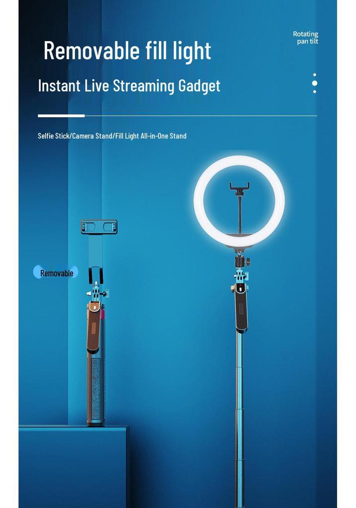 Aluminium Bluetooth Stativ Handyhalter & Selfie Stick mit Stabilisator für Live-Übertragung