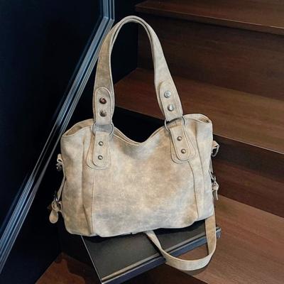 Dames Zachte Leren Handtas, Schouder- en Crossbodytas met Meerdere Vakken, Modieuze Dagelijkse Handtas met Grote Capaciteit