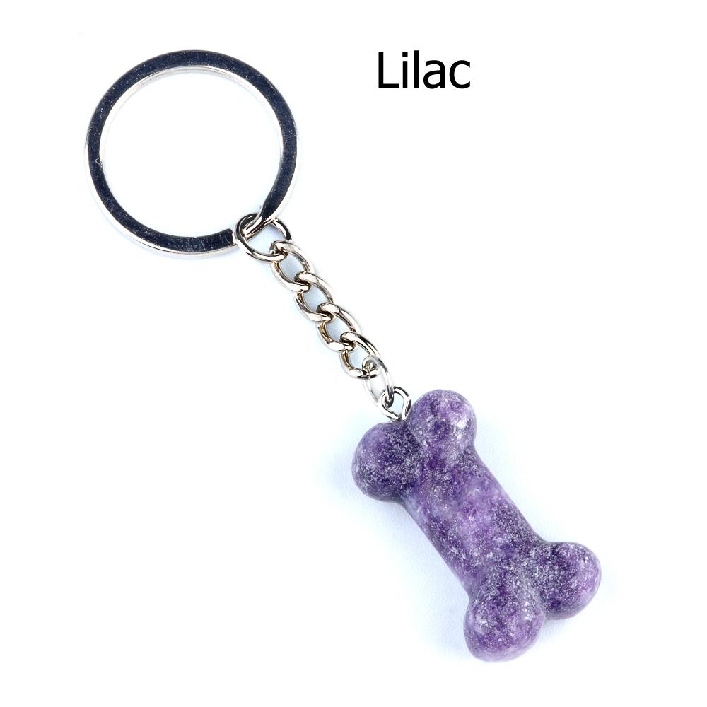 1Pc Reiki Healing Natural Stone Keychain Key Finder Bone Shape Crystal Gemstone Pendant Key Chain for Decor Phones, Bag, Halloween Gifts 20×34 Mm