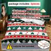 Christmas Soft & Breathable 3pcs Christmas Duvet Cover Set - Geometric Pattern, Includes 1 Duvet Cover and 2 Pillowcases