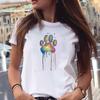 Women T-shirts Love Trend Style Dog Paw Cartoon Animal Pet 90s Summer Graphic Print Female Stylish T Top Shirt Girl Tee T-Shirt