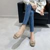 Flat single shoes women's 2025 summer ladyshoes new bow diamond beanie shoes small fragrant wind ladyshoes women's grandma shoes