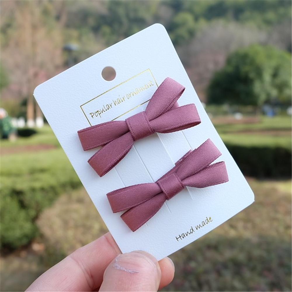 2Pcs/Set Hair Bow Clips For Girls Baby Kawii Barrettes Cute Haar Accessoires Kids Colored Ribbon Hairpins Children Hairgrip Hot