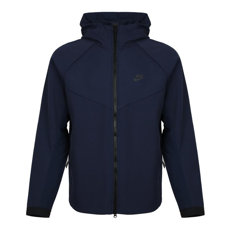 Nike As M Nsw Tch Pck Jkt Hd Wvn Logo Hooded Zipper Long Sleeve Jacket Men Jacket Blue 928552-451 M