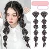 2 Pcs/set Synthetic Bubble Twist Ponytail High Elastic Wig Women Hair Side Natural Lantern Wig Braid Black Tail Hairpiece