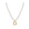 Flash Diamond Sugar Cube Pearl Necklace Women's Light Luxury Beaded Collarbone Chain Internet Celebrities with the Same Jewelry