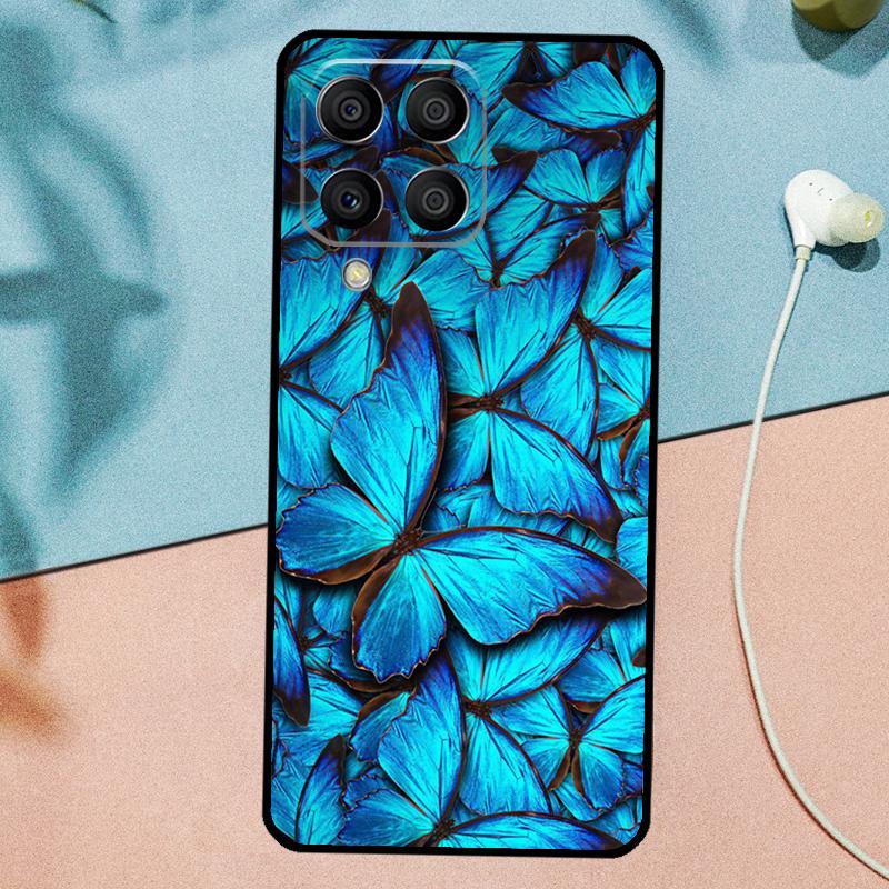 Luxury Blue Butterfly Butterflies For Samsung Galaxy M14 M34 M54 M20 M06 M16 M12 M13 M15 M35 M55 M33 M53 M21 M31 M32 M52 Case