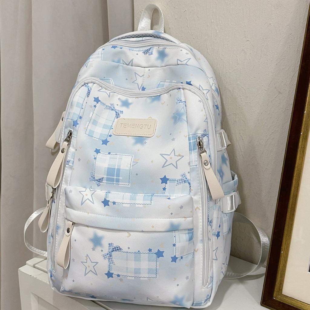 Schoolbag Japanese Ins Rendering Versatile Star Girl Backpack Cute Junior High School Student School Bag Large Capacity Backpack