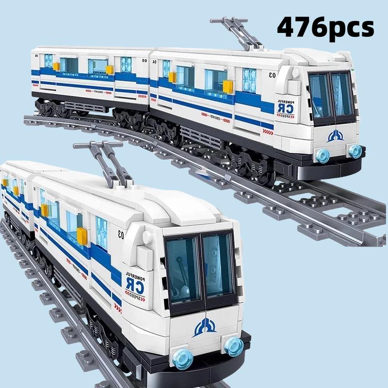 

Городской поезд, собранные строительные блоки, игрушечная модель поезда для сборки трассы, подарок на Рождество/Хэллоуин/праздник/день рождения