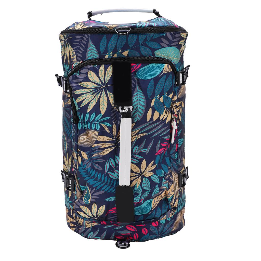 Printed Backpack Polyester Large Capacity Multifunctional Outdoor Leisure Travel BagBlue Maple Leaf
