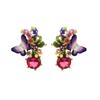 Personalized French Mori Enamel Dripping Oil Niche Bow Earrings Summer Jewelry Three-dimensional Color Stud Earrings