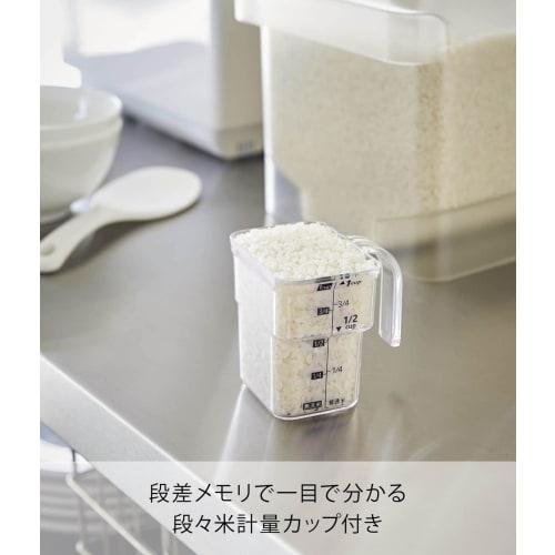 Yamazaki Rice Container, Airtight, Under-Sink Rice Container, 5kg Capacity, Plate, Measuring Cup Included, Clear, 3379