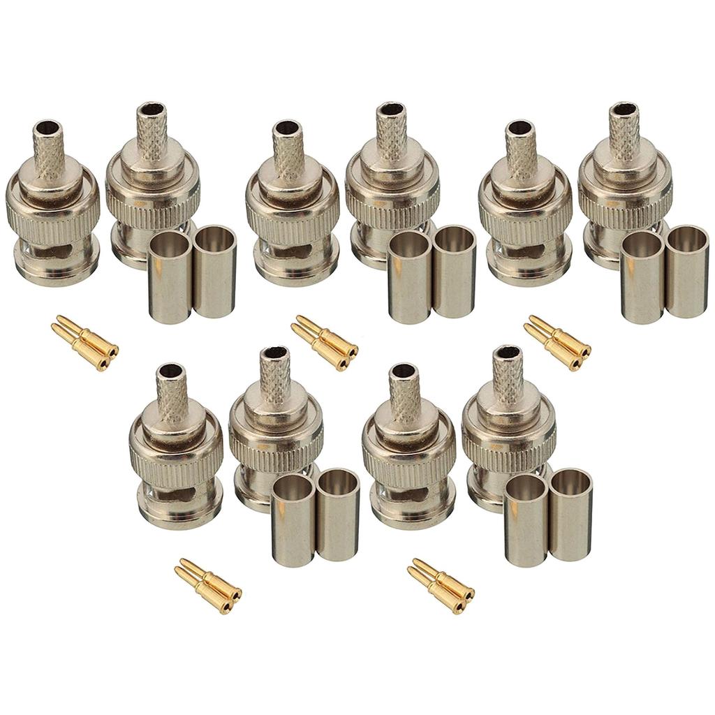 AAAF 10 Sätze 3-teilige BNC-Stecker RG58 Crimpverbinder
