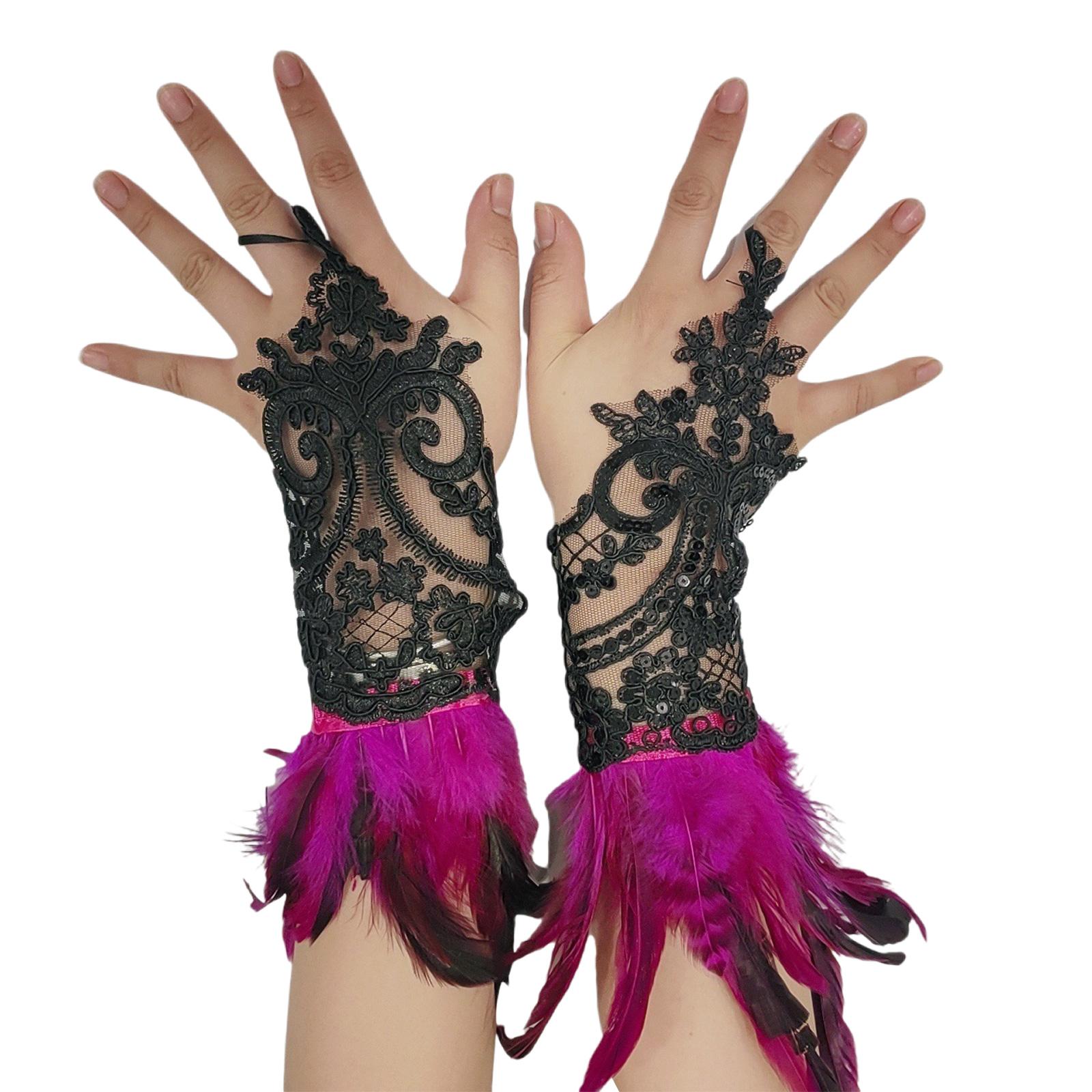 

Свадебные перчатки для выпускного бала Белые перчатки Перья Длинные перчатки для оперы Женские Леди Аксессуары для костюма для выпускного бала горячий розовый