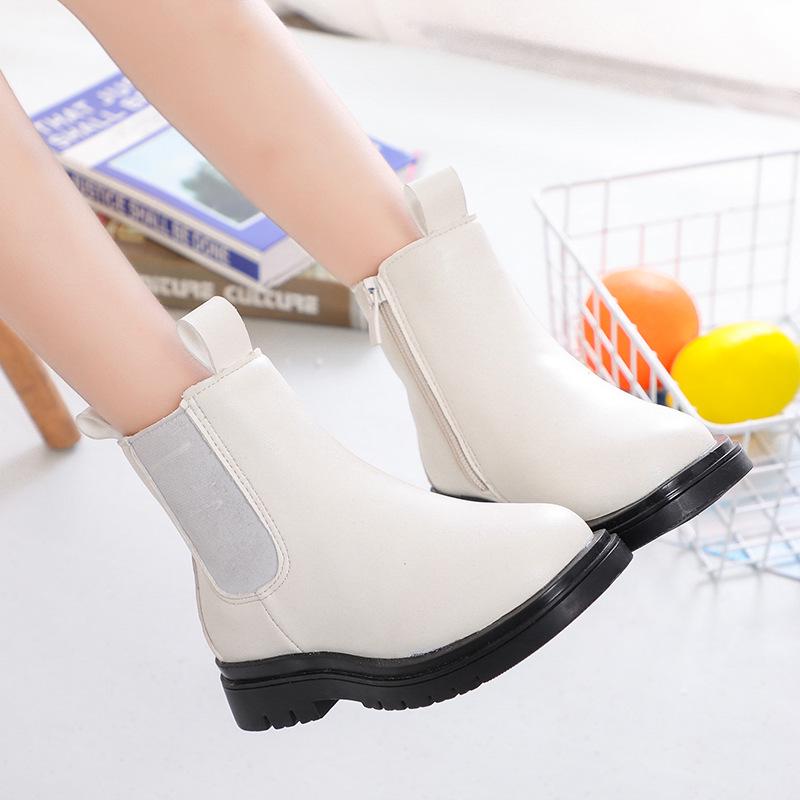 Children's 2025 Autumn/Winter Casual Leather Boots - Soft Sole Korean-Style Martin Boots for Medium & Large Kids