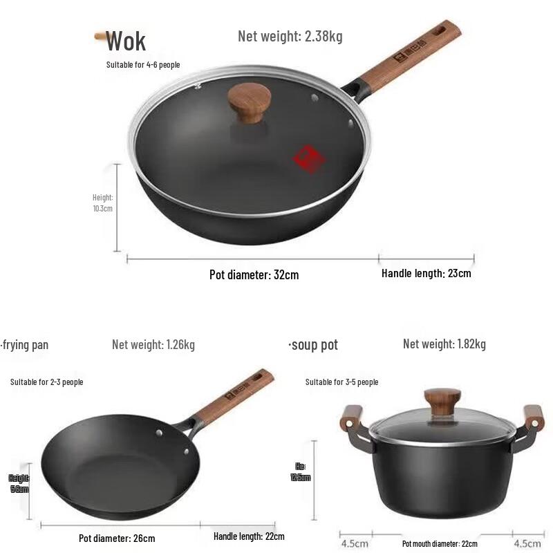 Kombach Titanium Non-stick Cookware 3-Piece Set