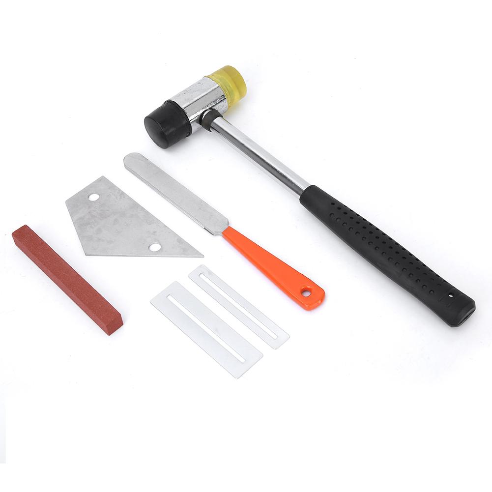 R510 6PCS Guitar Fret Tool Kit Fret Hammer & Fret File & Fingerboard & Grinding Stone & Ruler