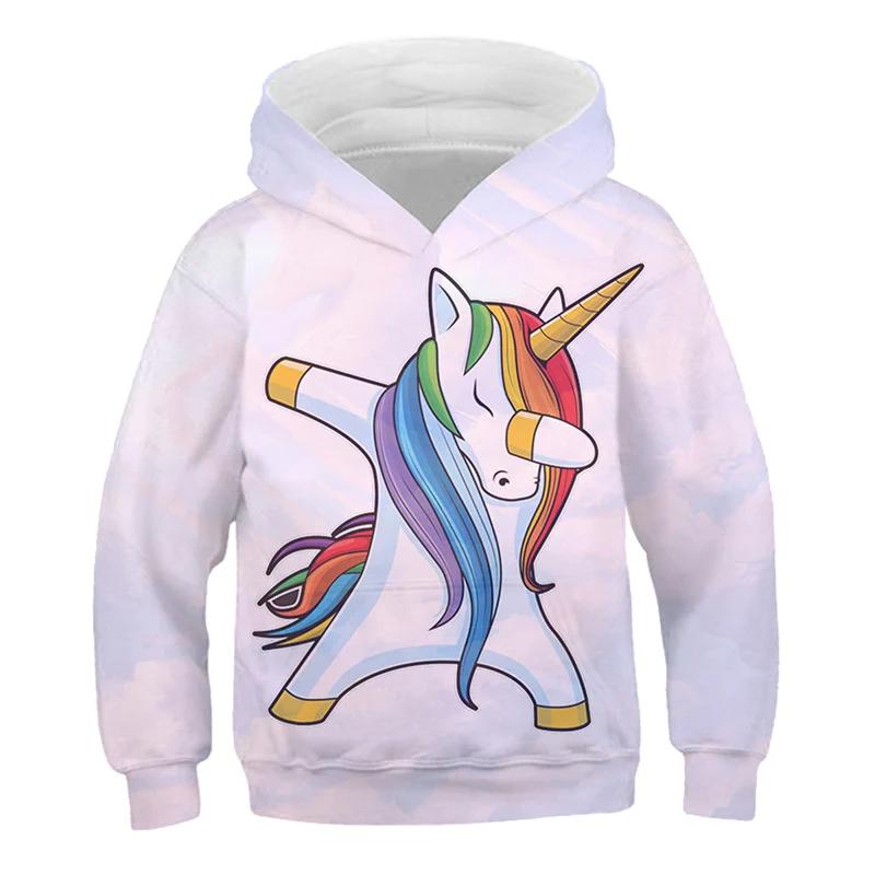Children's Cartoon Casual Sweatshirts 2025 Baby Kids Boys Girls Unicorn Hoodies Clothing Spring Autumn Fashion Cute Hooded Tops