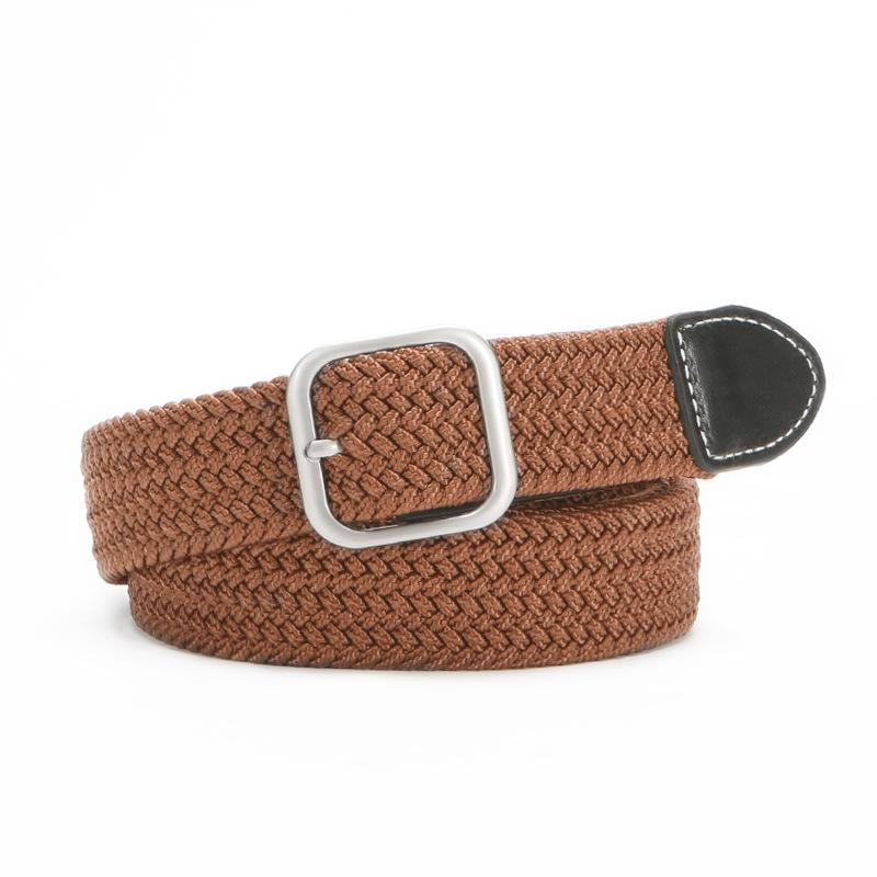 Unisex Elastischer Gewebegürtel im koreanischen Stil mit Dornschließe aus Leder - Kein Stanzen, vielseitiger lässiger Hüftgurt für Herren-Canvas-Hosen