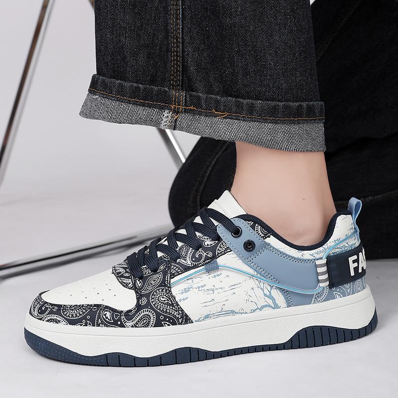 Herren Casual Skateboardschuhe Bedruckte Laufschuhe Joggingsneaker Schuhe für Studenten Übergröße