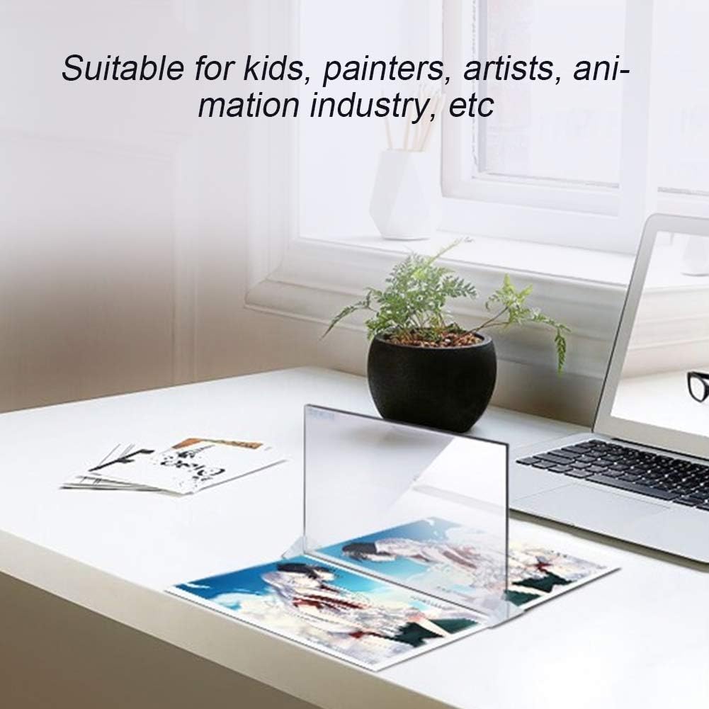 Sketch Wizard Optical Drawing Board,LED Light Stencil Board Tracing Drawing Board Sketch Mirror Reflection Phone Dimming,Waterproof Drawing Board