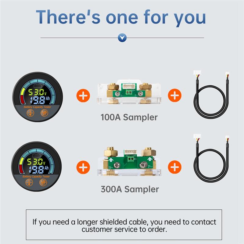 Voltage Andcurrent Capacity Tester Waterproof Battery Meter Coulomb Meter Waterproof RV Auto Battery Meter Coulomb Meter