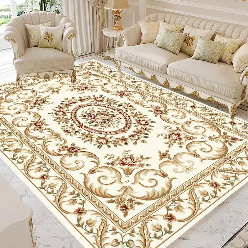 European Style Flower Carpets for Living Room Retro Decoration Home Carpet Hall Sofa Area Floor Mat Room Decor Large Rug