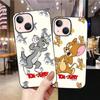J-9 Tom and Jerry Black Case for iPhone 16 15 14 13 12 Samsung S24 S23 Ultra Xiaomi POCO Redmi Note Realeme Moto OPPO A15 Realme VIVO Pro Max Plus 5G