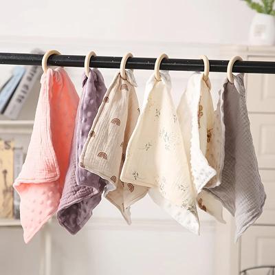 Baby Burping Cloth Diapers Square Muslin Burp Cloths Floral Muslin Washcloths Absorbent Layer Muslin Face Towels for Baby Infant