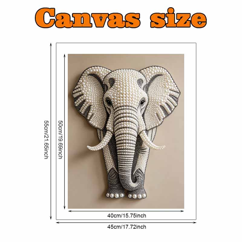 Pearl Art Painting Kit for Adults and Beginners, Elegant White Elephant Sparkling Painting Craft Home Wall Decor Handmade Gift Art Projects