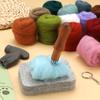 24 Farben Wollfilz-Set Nadelfilz-Zubehör für Anfänger mit Nadelfilz-Anleitung Wollvlies Holzgriff