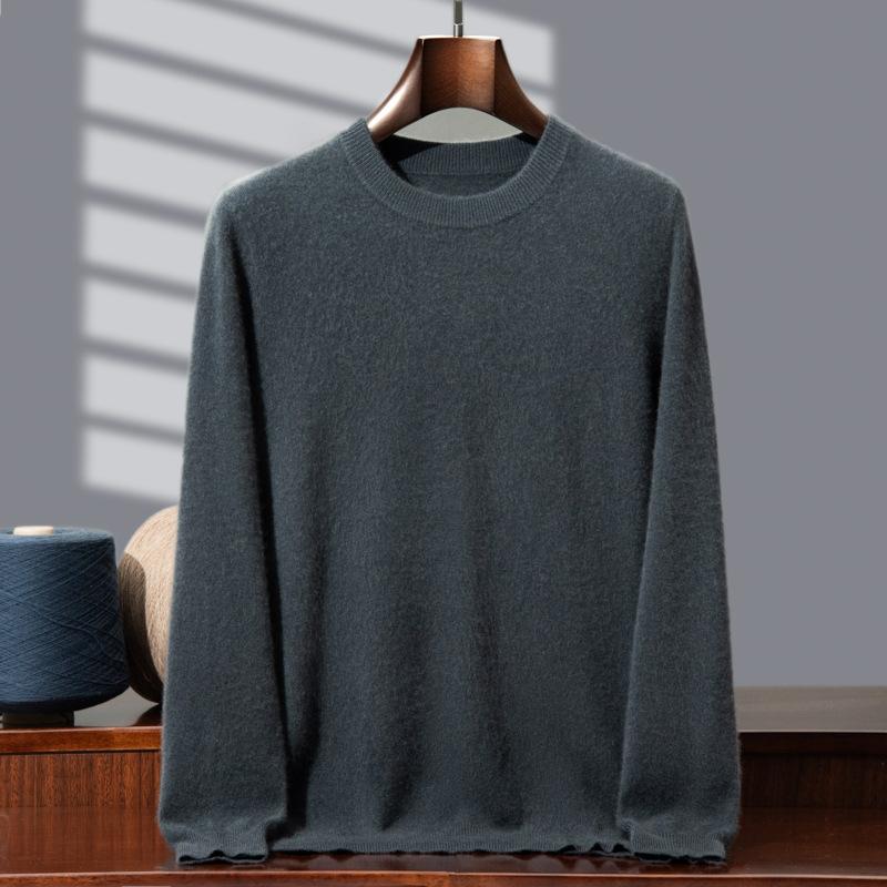 Light luxury baby feeling~ 100% pure cashmere shirt round neck pullover sweater with knitted sweater inside