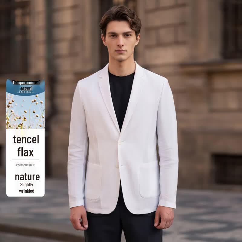 Men s Lightweight Tencel Linen Blend Summer Blazer 52