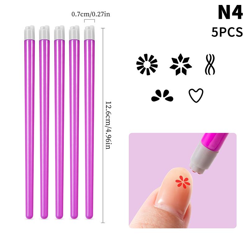 5/30Pcs Professional Nail Art Stamp Pen Set Daisy/Butterfly/Heart Nail Template Diy Nails Painting Tool Manicure