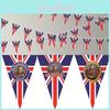 Patriotic Red Flag 90x150cm British King Charles Coronation Spring Yarn Material