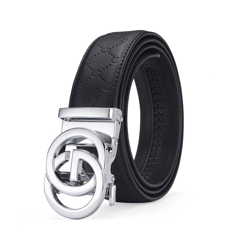 

Мужской модный ремень из натуральной кожи с автоматической пряжкой для офисных и повседневных нарядов StyleS,115 CM